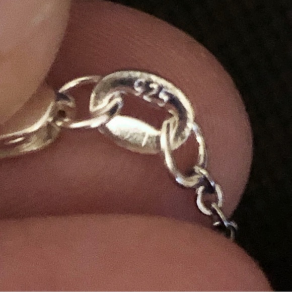 925 Sterling Silver Swirly Cross Necklace with 1/4ct Synthetic Diamond - Picture 2 of 9